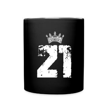 21 Couronne de nombre - Mug uni - noir - Devant