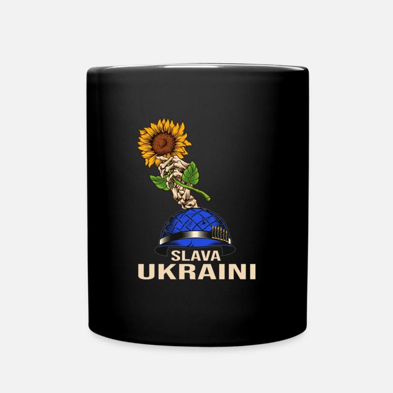 sonnenblume slava ukraini stand with ukraine kiew - Tasse einfarbig - Schwarz