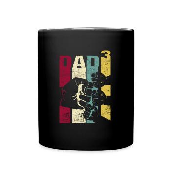 Papa Father of 3 Children Children Triplet Sons - Full Colour Mug - black - Front