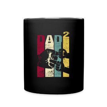 Papa Père de 2 enfants Jumeaux Fils Fille - Mug uni - noir - Devant