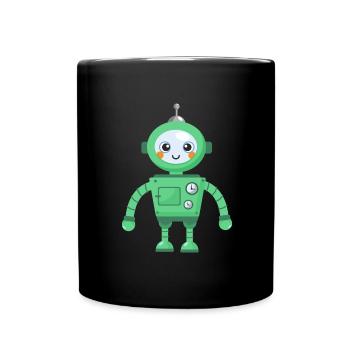 Robot with motif Vector Comics Baby Boys Children - Full Colour Mug - black - Front