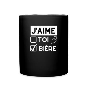j'aime la bière - Mug uni - noir - Devant