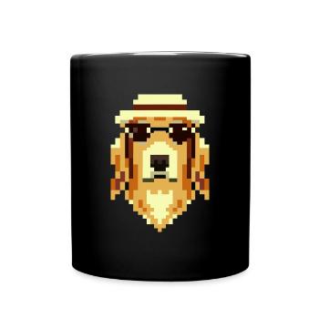 Golden Retriever Pixel Art Dog Lover Puppy - Mug uni - noir - Devant