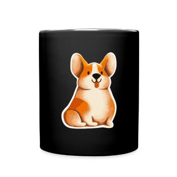 Corgi Chien enjoué Gallois - Mug uni - noir - Devant