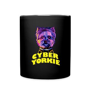 Cyber Yorkie Hund Geschenk Yorkie - Tasse einfarbig - Schwarz - Vorne