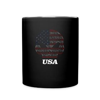 Skull Flag USA - Tasse einfarbig - Schwarz - Vorne