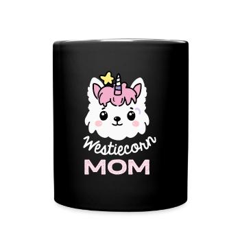 Westiecorn Unicorn Dog West Highland White Terrie - Full Colour Mug - black - Front