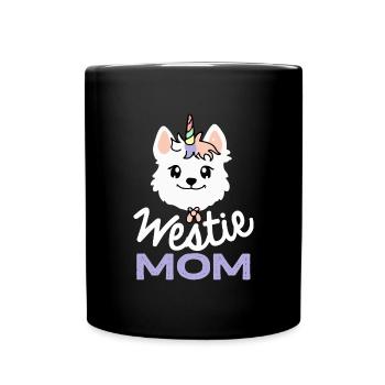 Westie Maman Licorne Chien West Highland White Terrie - Mug uni - noir - Devant