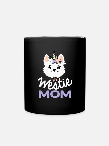 Westie Mom Einhorn Hund West Highland White Terrie - Tasse einfarbig - Schwarz