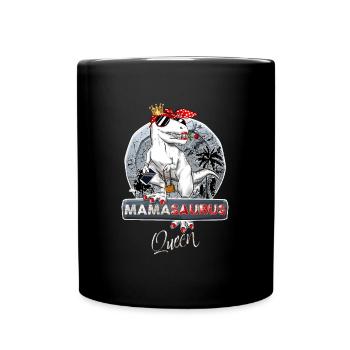 Mamsaurus Queen Humour Mama Dinosaure - Mug uni - noir - Devant