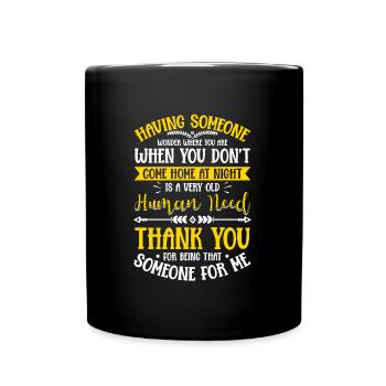 Valentins Tag Beziehung Liebes Spruch - Tasse einfarbig - Schwarz - Vorne