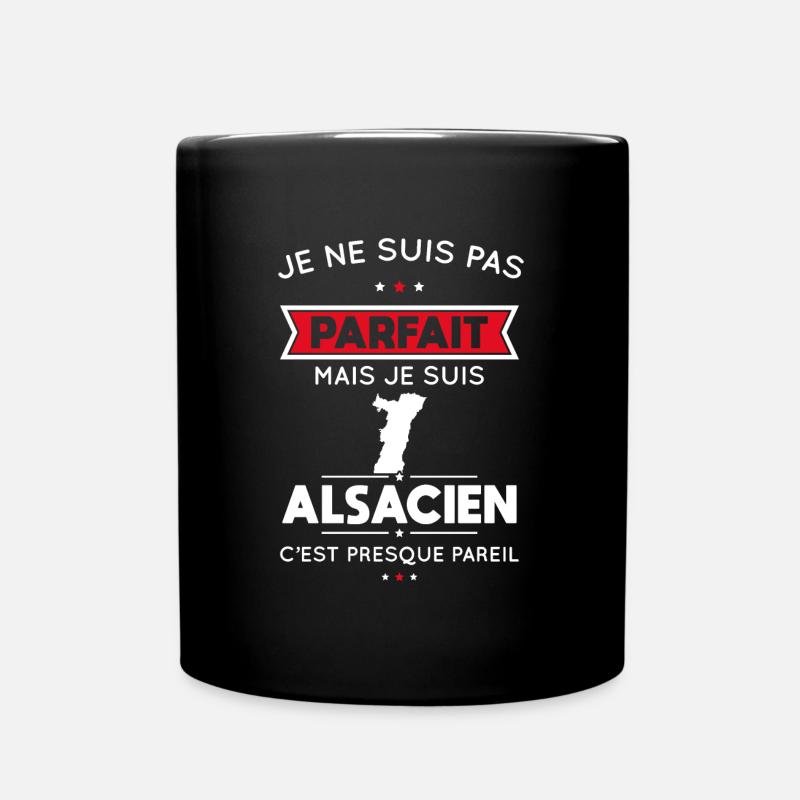 Je ne suis pas parfait mais je suis Alsacien - Mug uni - noir