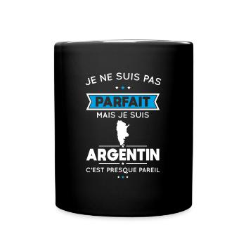 Je ne suis pas parfait mais je suis Argentin - Mug uni - noir - Devant