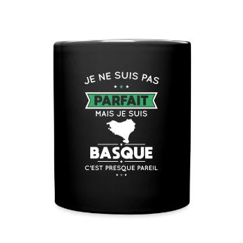 Je ne suis pas parfait mais je suis Basque - Mug uni - noir - Devant