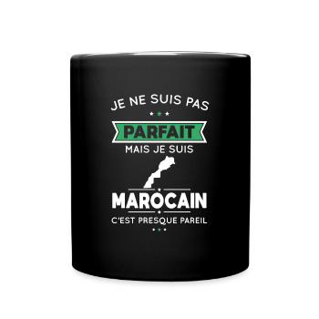 Je ne suis pas parfait mais je suis Marocain - Mug uni - noir - Devant