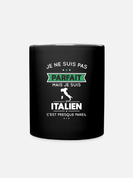 Je ne suis pas parfait mais je suis Italien - Mug uni - noir