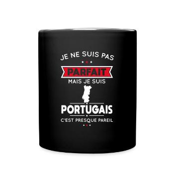 Je ne suis pas parfait mais je suis Portugais - Mug uni - noir - Devant