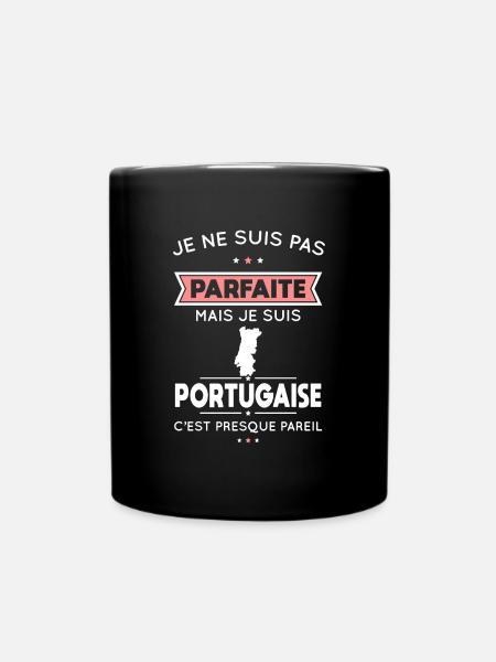Je ne suis pas parfaite mais je suis Portugaise - Mug uni - noir