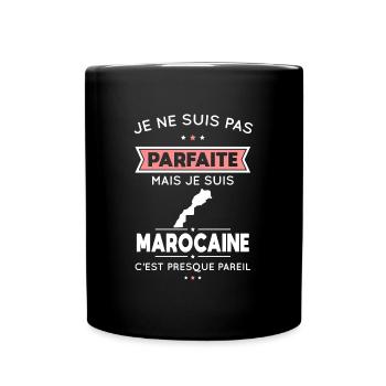 Je ne suis pas parfaite mais je suis Marocaine - Mug uni - noir - Devant