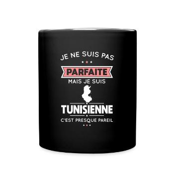 Je ne suis pas parfaite mais je suis Tunisienne - Mug uni - noir - Devant
