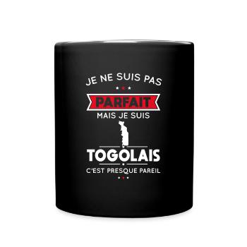 Je ne suis pas parfait mais je suis Togolais - Mug uni - noir - Devant