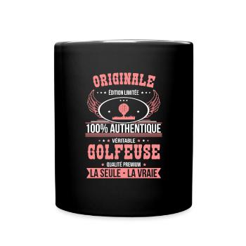 Authentique et véritable golfeuse - Originale - Mug uni - noir - Devant