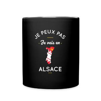 Je peux pas je vais en Alsace - Mug uni - noir - Devant