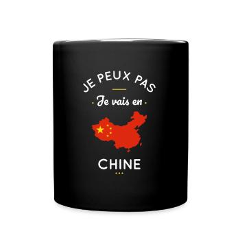 Je peux pas je vais en Chine - Mug uni - noir - Devant