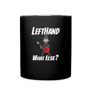 Lefthand what else? Left-handed guitarist - Full Colour Mug - black - Front