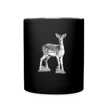 Cerf noir et blanc - Mug uni - noir - Devant