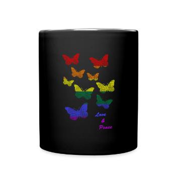 butterflys lgbtq pride - Tasse einfarbig - Schwarz - Vorne