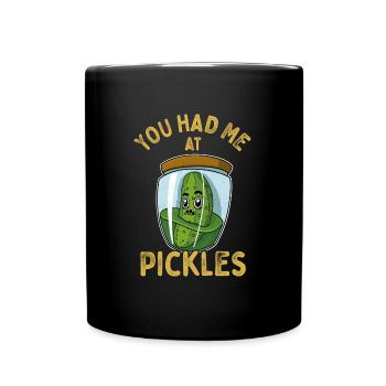 Pickles Cornichons Saying Fruit Vegan - Full Colour Mug - black - Front