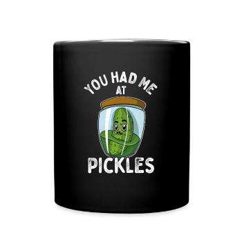 Pickles Cornichons Saying Fruit Vegan - Full Colour Mug - black - Front