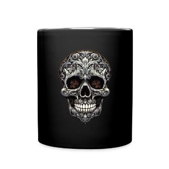Goth gothique Totenkopf Horreur Crâne Ornement - Mug uni - noir - Devant