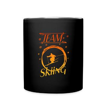team skiing, skiing, ski fahren, ski - Tasse einfarbig - Schwarz - Vorne