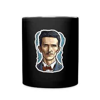 Nikola Tesla - Full Colour Mug - black - Front