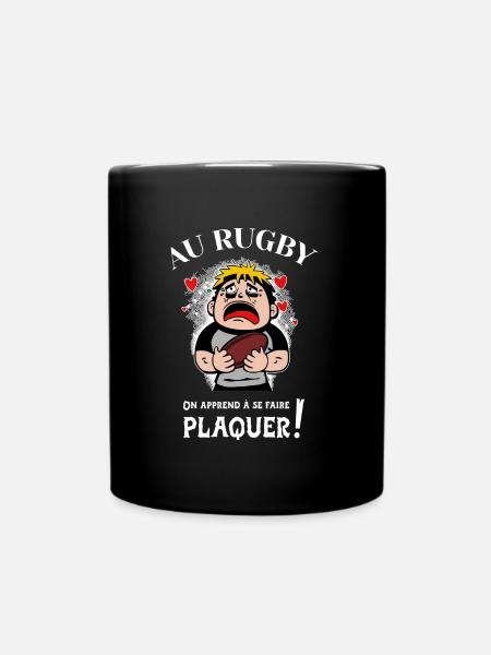 AU RUGBY ON APPREND À SE FAIRE PLAQUER - Mug uni - noir