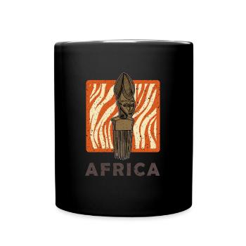 Afro Kamm Haar Ebenholz Afrika Kultur Geschenk - Tasse einfarbig - Schwarz - Vorne