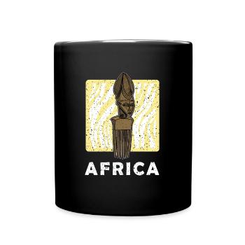 Afro Kamm Haar Ebenholz Afrika Kultur Geschenk - Tasse einfarbig - Schwarz - Vorne
