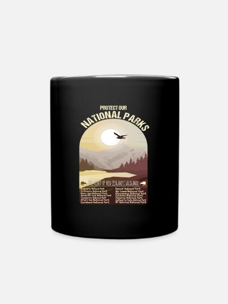 National Parks Neuseelands - Tasse einfarbig - Schwarz