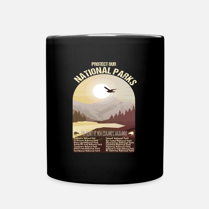 National Parks Neuseelands - Tasse einfarbig - Schwarz