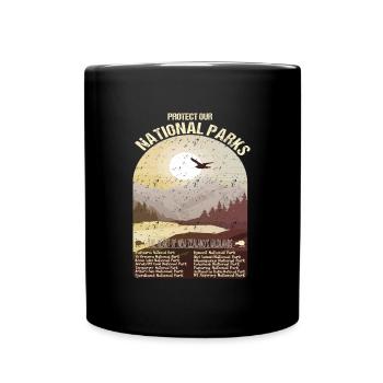 National Parks Neuseelands - Tasse einfarbig - Schwarz - Vorne