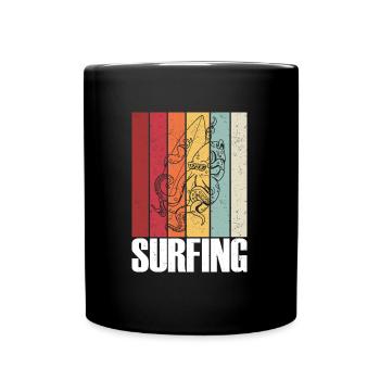 Oktopus Surfbrett Sommer Surfing Ozean Urlaub - Tasse einfarbig - Schwarz - Vorne