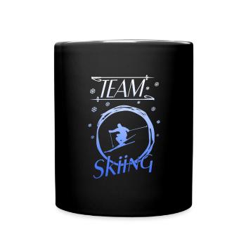 Ski fahren team skiing - Tasse einfarbig - Schwarz - Vorne