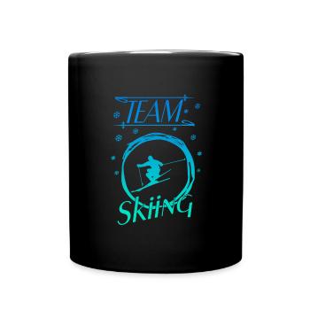 team skiing - Tasse einfarbig - Schwarz - Vorne