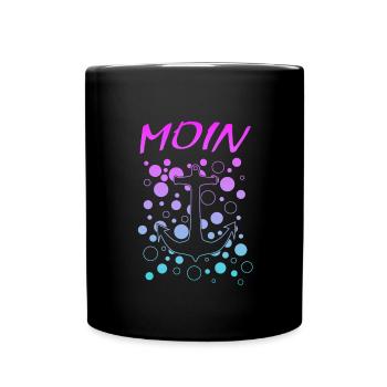 Moin Anker Hamburg - Tasse einfarbig - Schwarz - Vorne