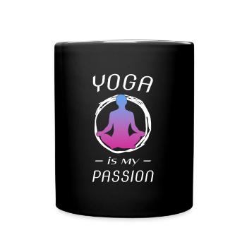 Yoga Yoga Yoga - Tasse einfarbig - Schwarz - Vorne