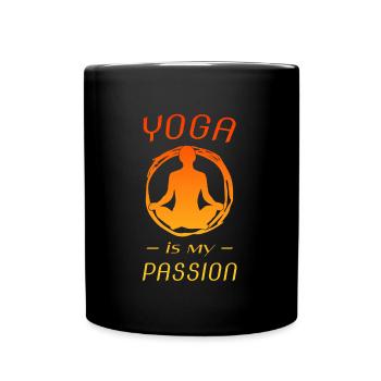 Yoga Namaste - Tasse einfarbig - Schwarz - Vorne