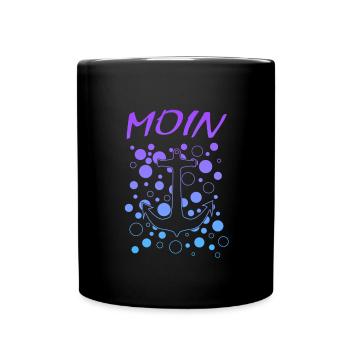 Moin Anker Hamburg - Tasse einfarbig - Schwarz - Vorne