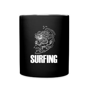 Barong Surfboard Summer Wave Bali Indonesia - Full Colour Mug - black - Front